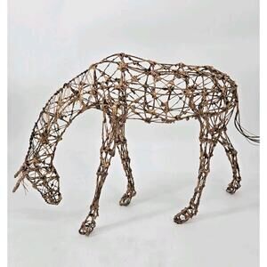 MCM Copper Colored Abstract Wire Horse Sculpture Freeform Free Standing 13"x 19"